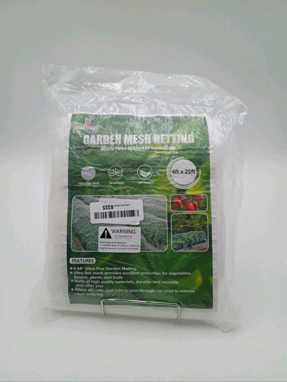 Jevrench Garden Mesh Netting 4' x 25' .04" Ultra Fine Mesh Durable Reusable